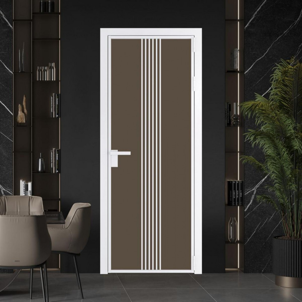 Межкомнатная дверь ProfilDoors 18 AG стекло Монохром гляссе триплекс цвет профиля Вайт