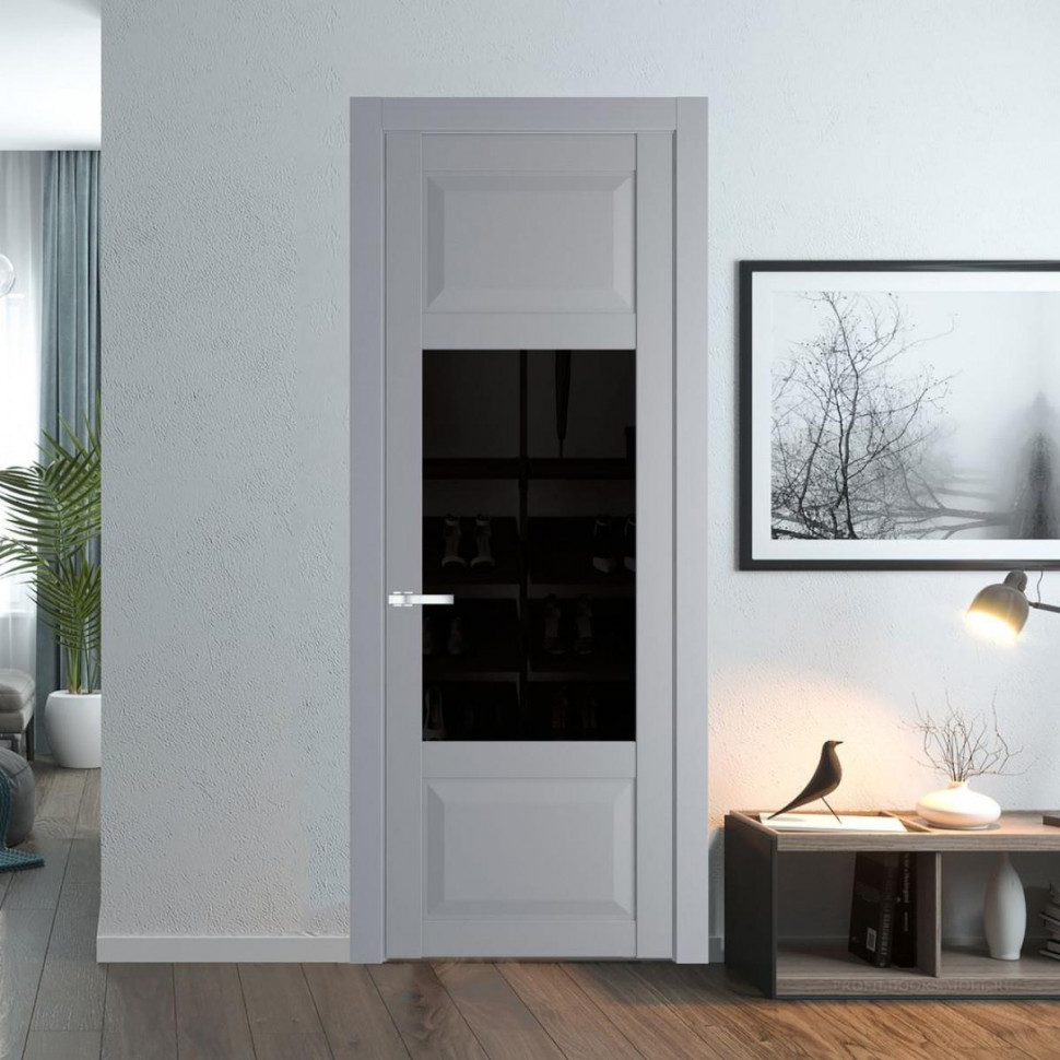 Межкомнатная дверь ProfilDoors 1.3.3 PD цвет Смоки вставка Черное тонированное