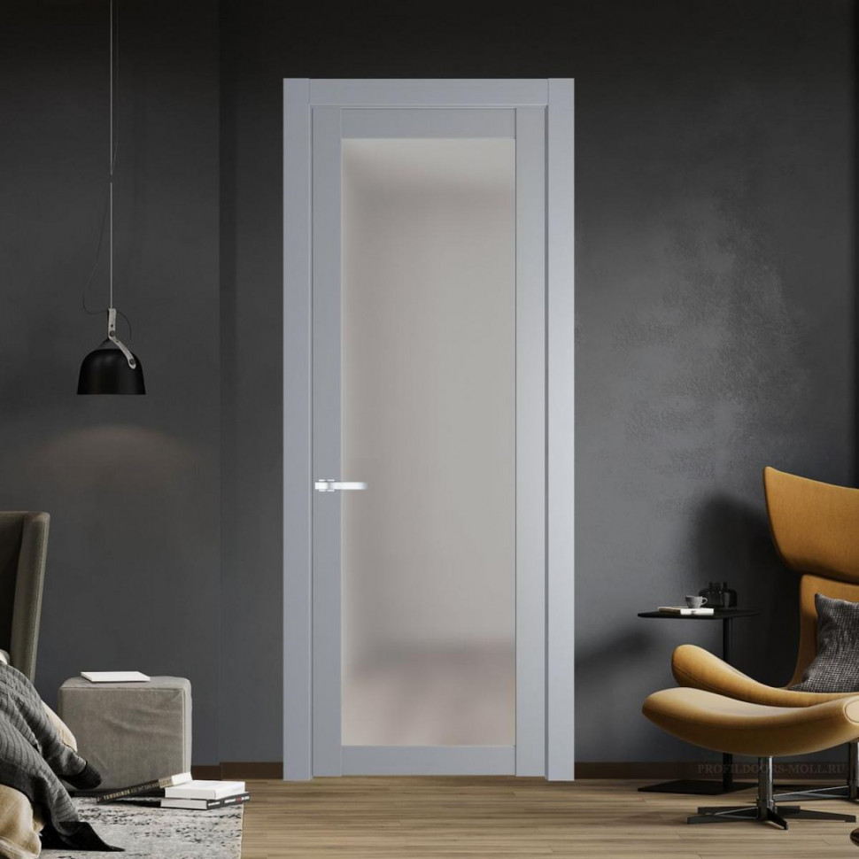 Межкомнатная дверь ProfilDoors 2.1.2 PD цвет Смоки вставка Матовое
