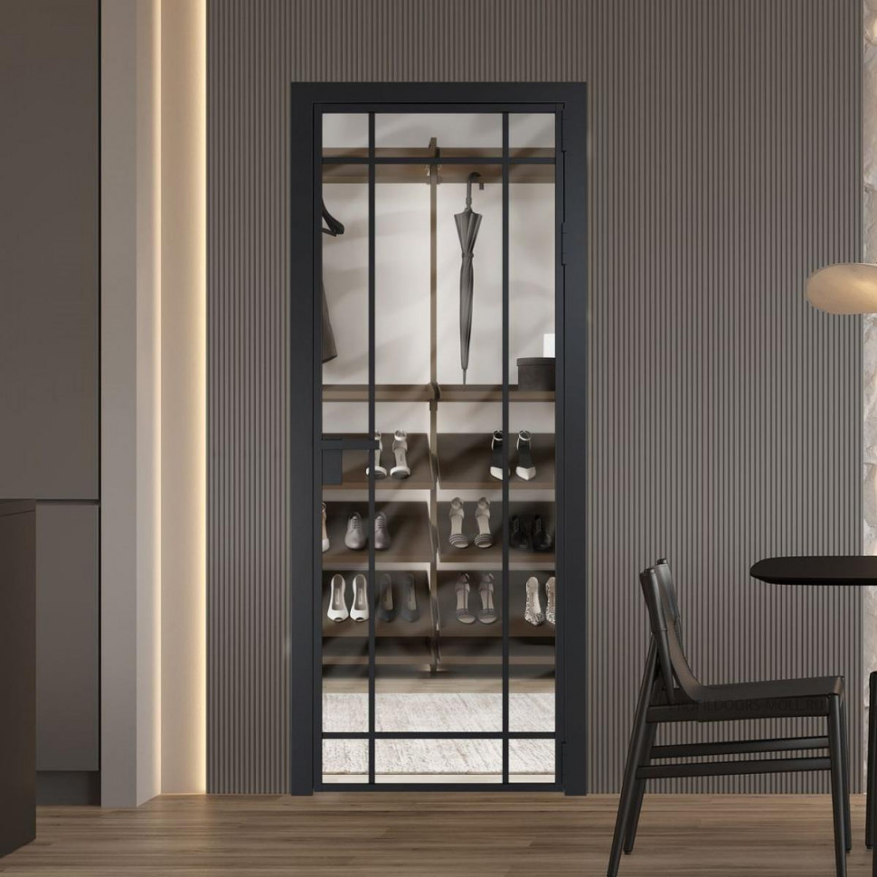 Межкомнатная дверь ProfilDoors 5 AG стекло Прозрачное цвет профиля Черный матовый
