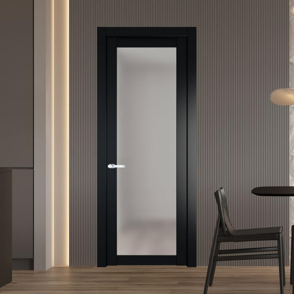 Межкомнатная дверь ProfilDoors 2.1.2 PD цвет Блэк вставка Матовое