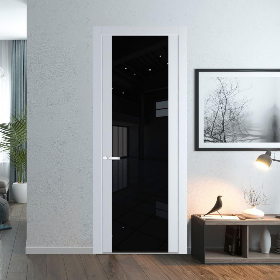 Межкомнатная дверь ProfilDoors 1.13P Вайт Черный триплекс