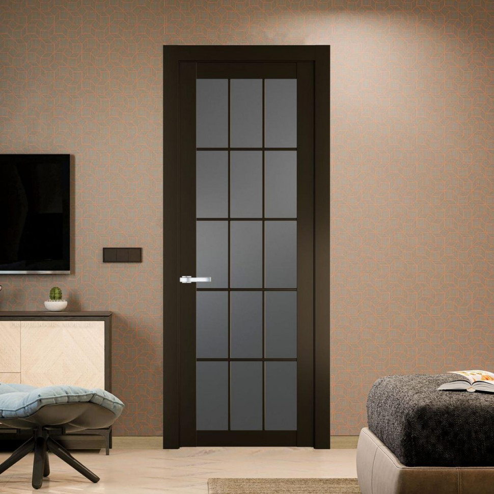 Межкомнатная дверь ProfilDoors 2.1.2 (р.15) PD цвет Перламутр бронза вставка Графит