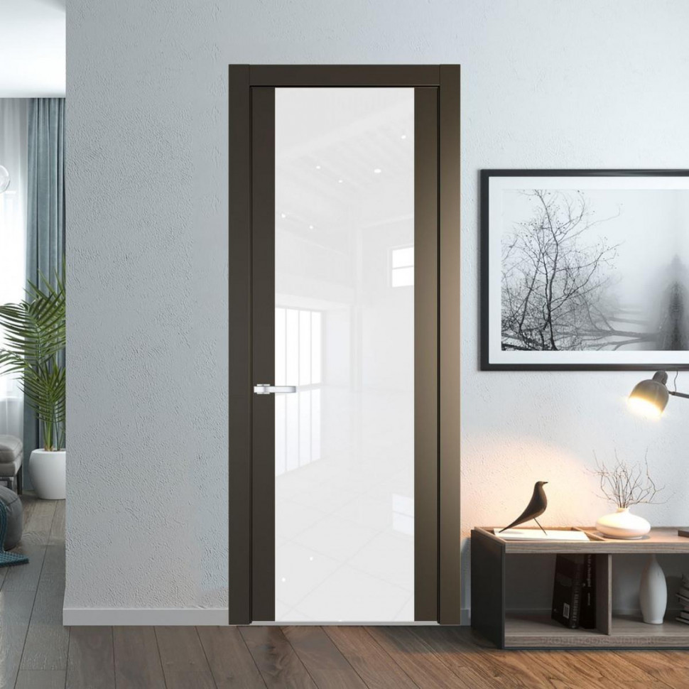 Межкомнатная дверь ProfilDoors 1.13P Перламутр бронза Белый триплекс