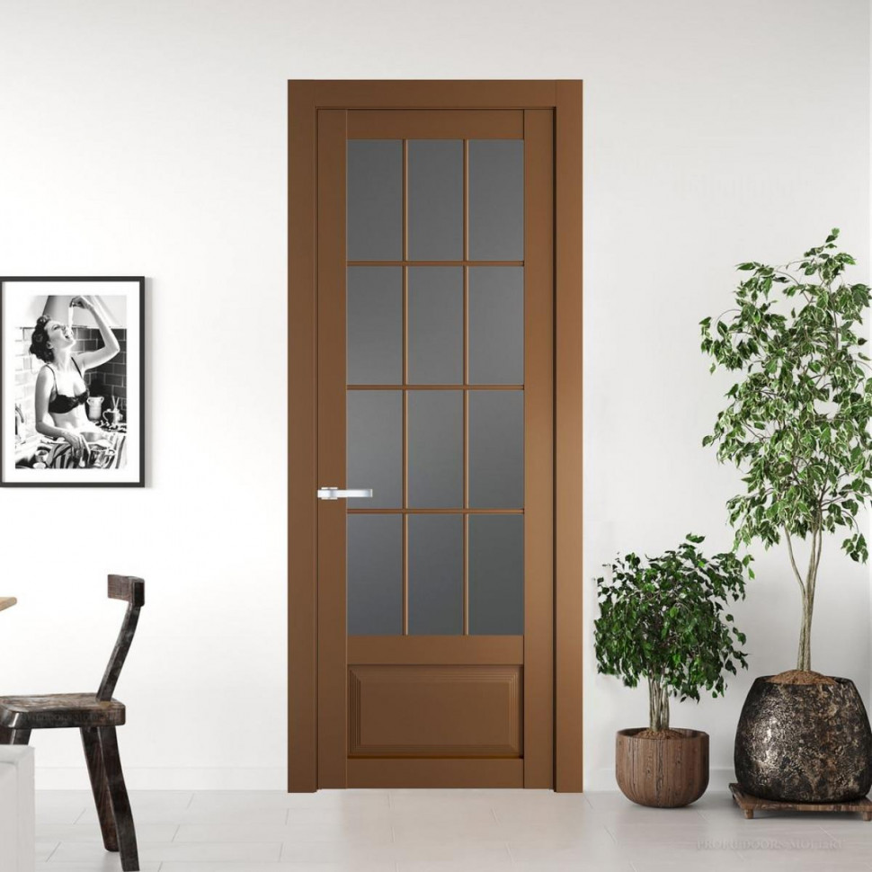 Межкомнатная дверь ProfilDoors 2.2.2 (р.12) PD цвет Перламутр золото вставка Графит