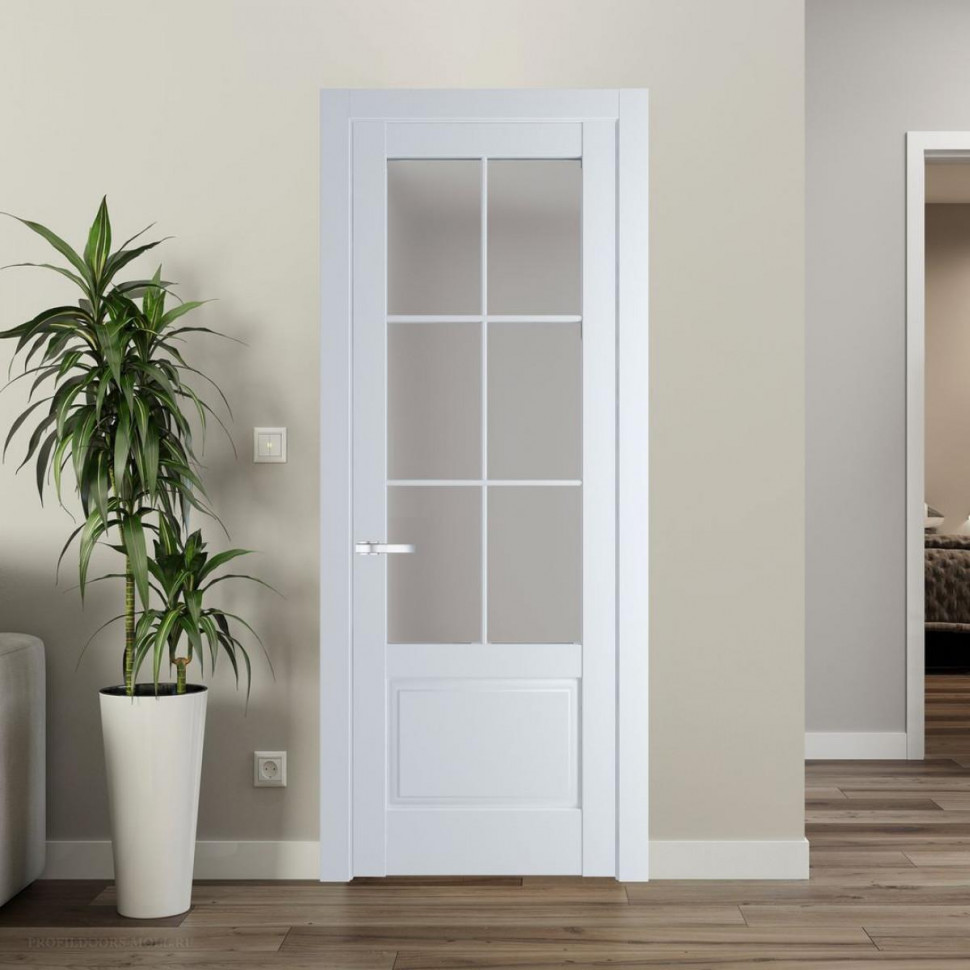 Межкомнатная дверь ProfilDoors 4.2.2 (р.6) PD цвет Вайт вставка Матовое