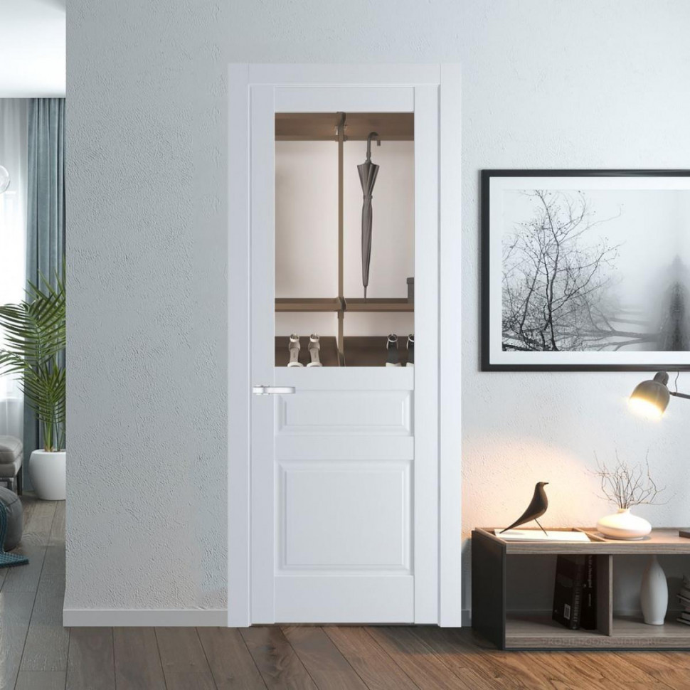 Межкомнатная дверь ProfilDoors 4.5.3 PD цвет Вайт вставка Прозрачное