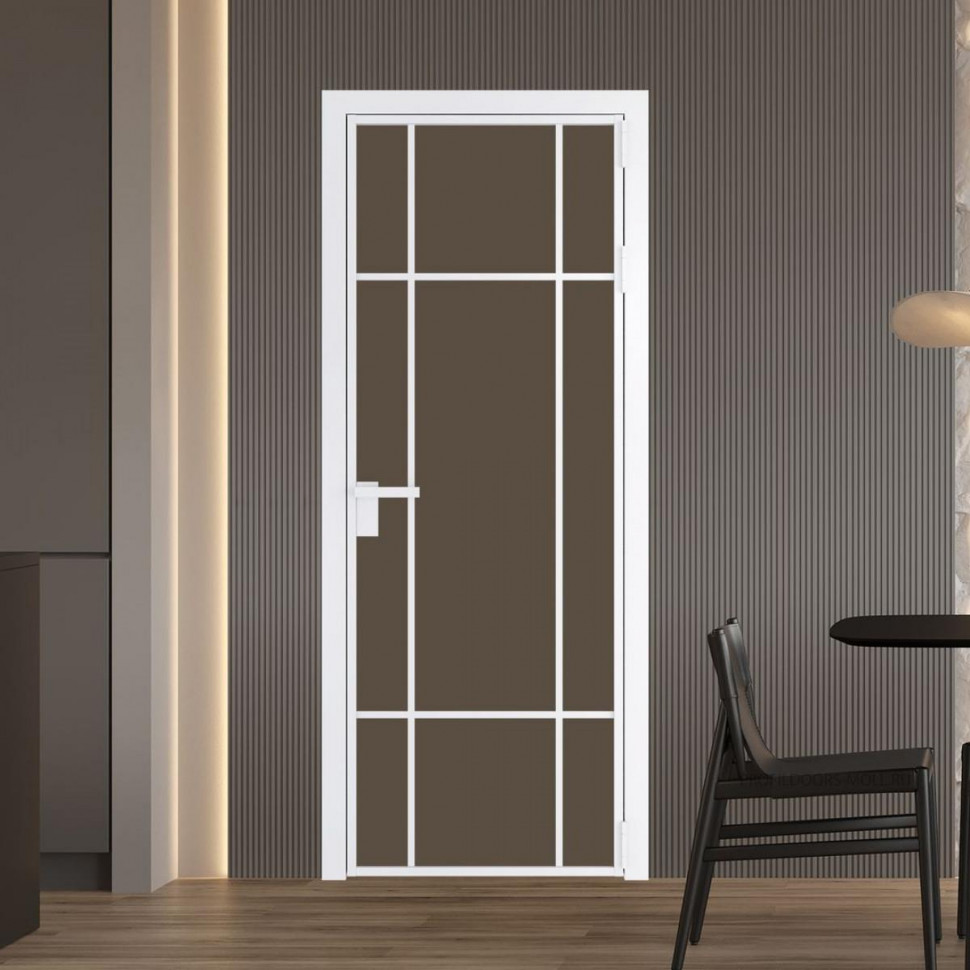 Межкомнатная дверь ProfilDoors 8 AG стекло Монохром гляссе триплекс цвет профиля Вайт