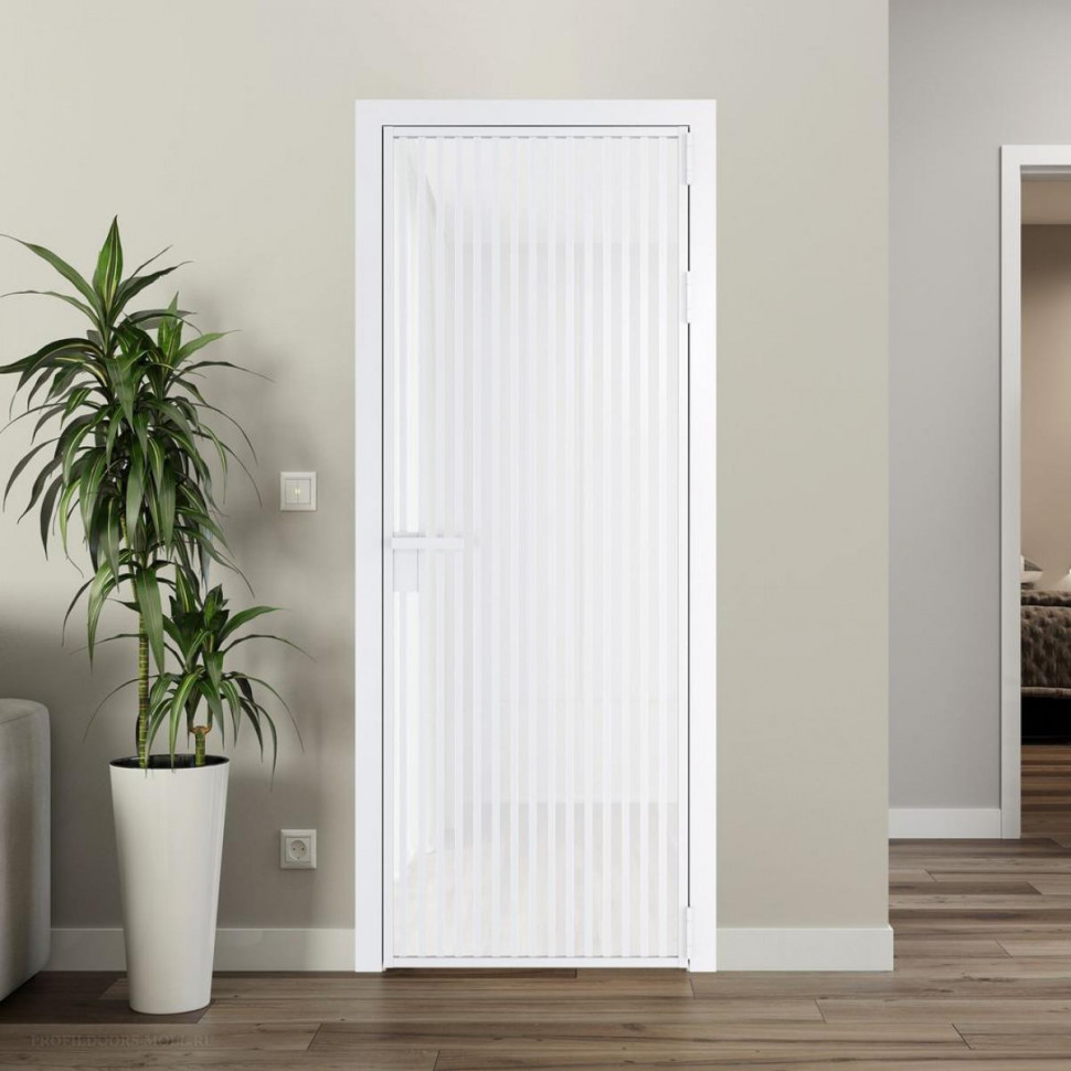 Межкомнатная дверь ProfilDoors 11 AG стекло Триплекс белый цвет профиля Вайт