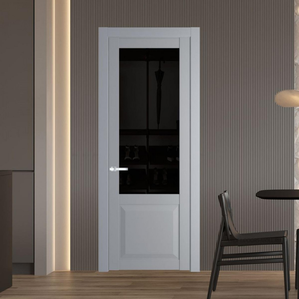 Межкомнатная дверь ProfilDoors 1.2.2 PD цвет Смоки вставка Черное тонированное