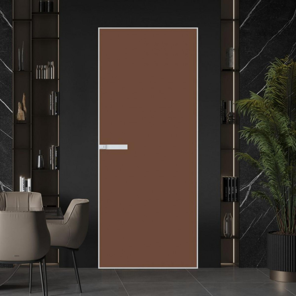 Межкомнатная дверь ProfilDoors 1 AGN стекло Монохром гляссе триплекс профиль Вайт короб без наличника