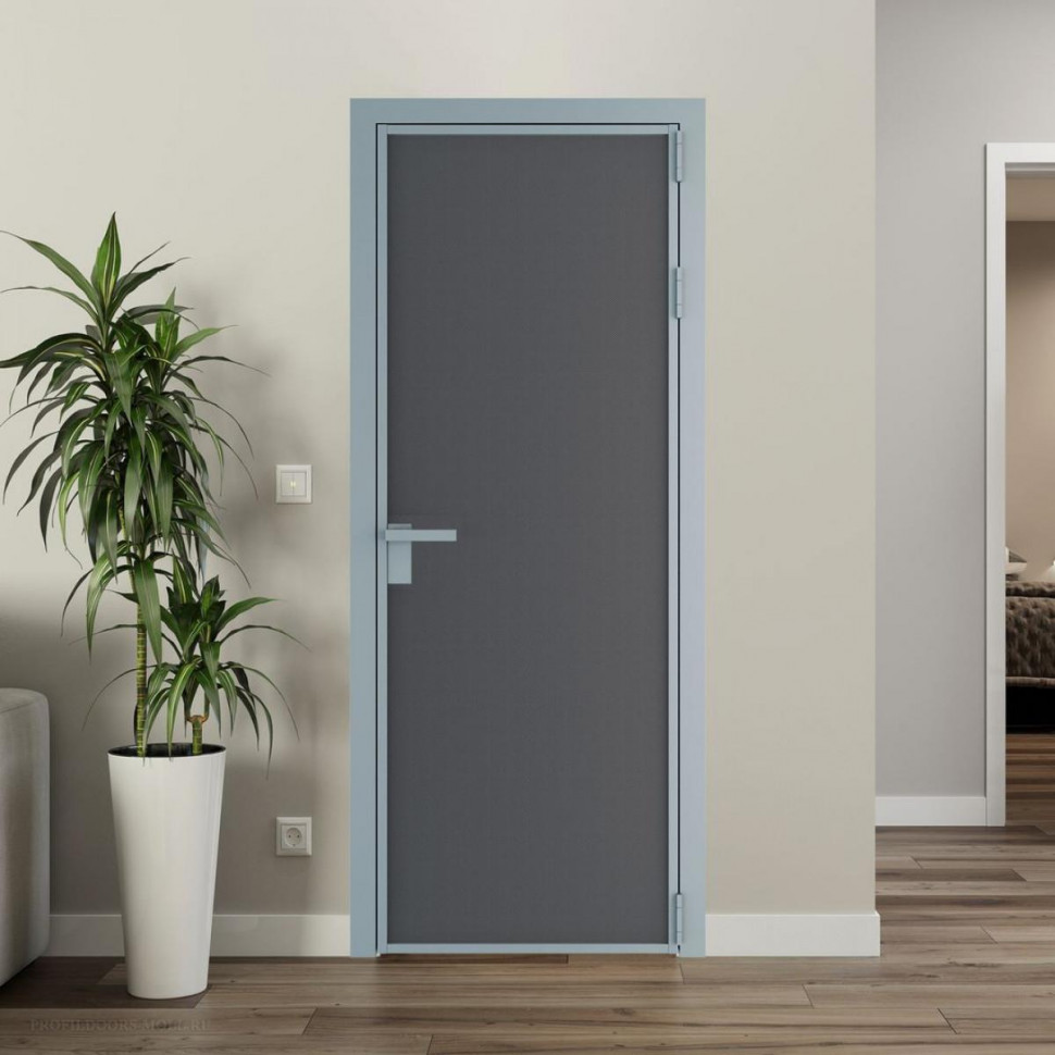 Межкомнатная дверь ProfilDoors 1 AP цвет Графит элегант профиль Серебро