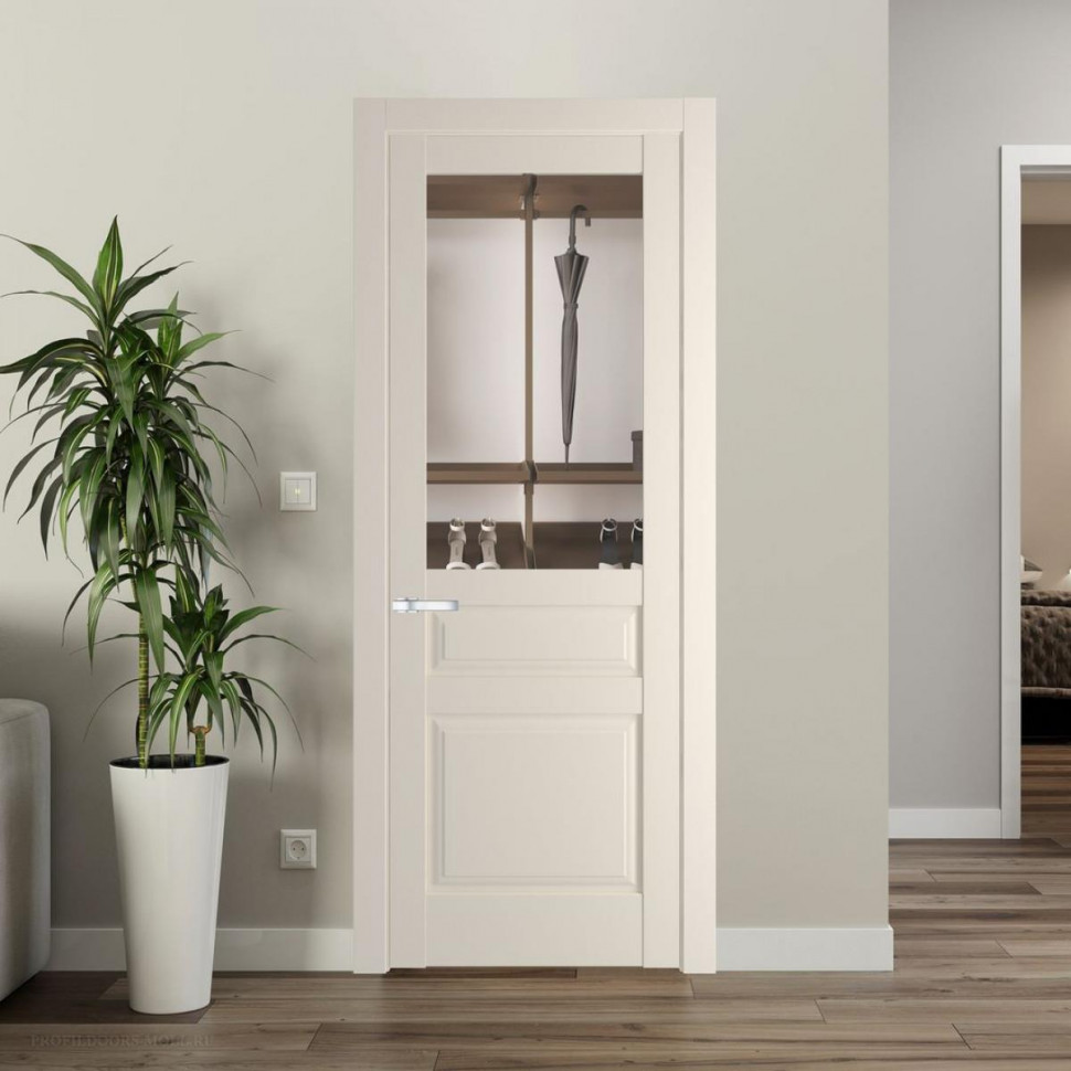 Межкомнатная дверь ProfilDoors 4.5.3 PD цвет Кремовая Магнолия вставка Прозрачное