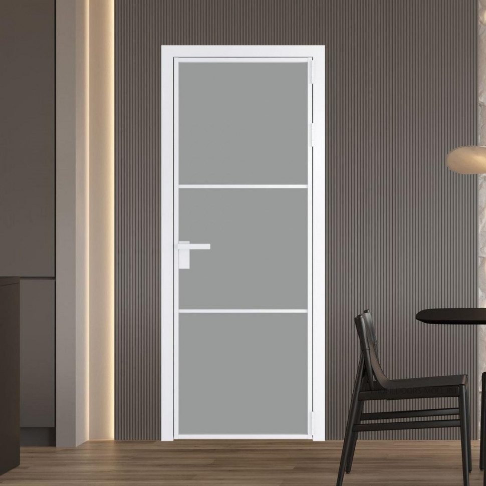 Межкомнатная дверь ProfilDoors 13 AG стекло Монохром серый триплекс цвет профиля Вайт