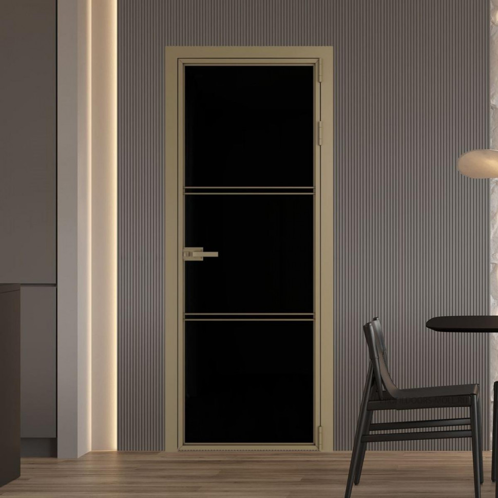 Межкомнатная дверь ProfilDoors 3 AX Триплекс черный профиль Шампань