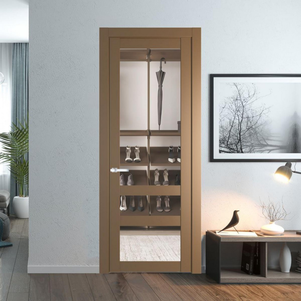 Межкомнатная дверь ProfilDoors 2.5.2 PD цвет Перламутр золото вставка Прозрачное
