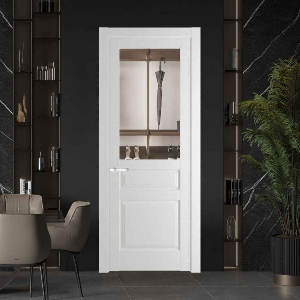 Межкомнатная дверь ProfilDoors 4.5.3 PD цвет Крем Вайт вставка Прозрачное