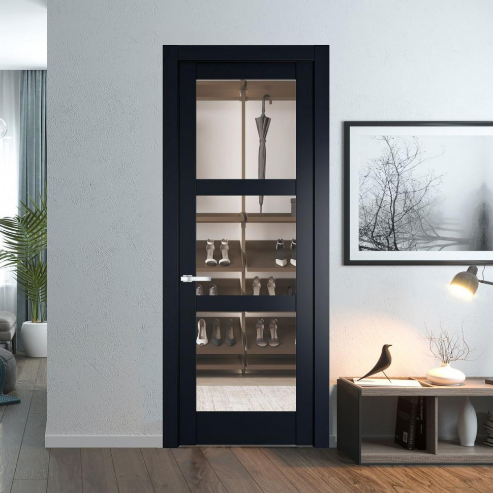 Межкомнатная дверь ProfilDoors 4.6.2 PD цвет Нэви Блу вставка Прозрачное