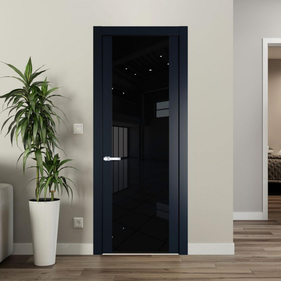 Межкомнатная дверь ProfilDoors 1.13P Нэви Блу Черный триплекс