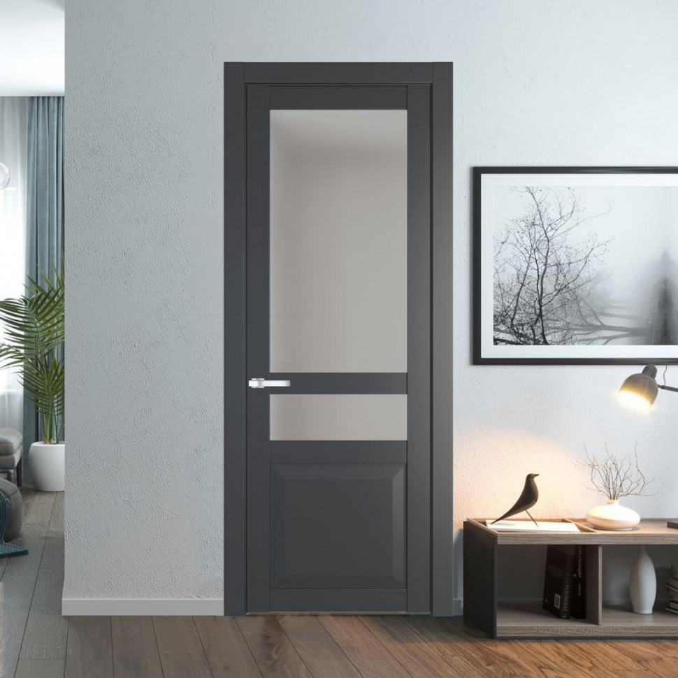 Межкомнатная дверь ProfilDoors 1.5.4 PD цвет Графит вставка Матовое
