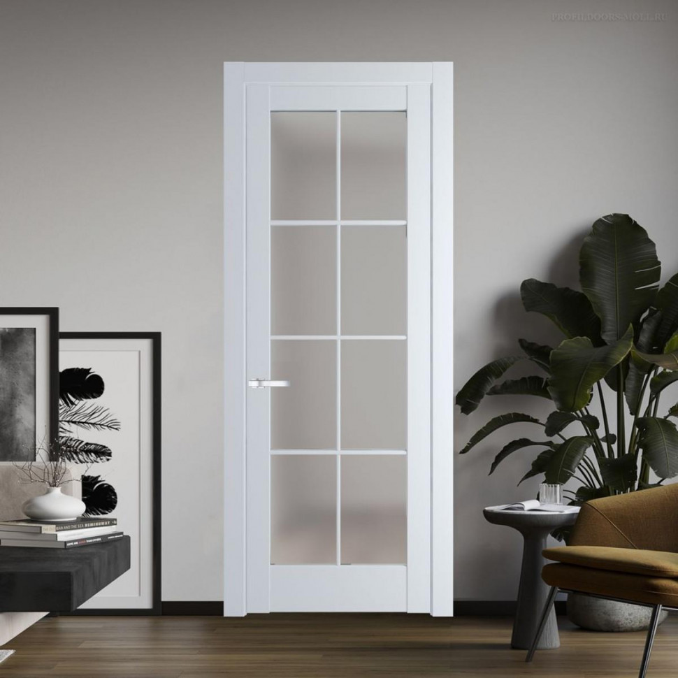Межкомнатная дверь ProfilDoors 4.1.2 (р.8) PD цвет Вайт вставка Матовое