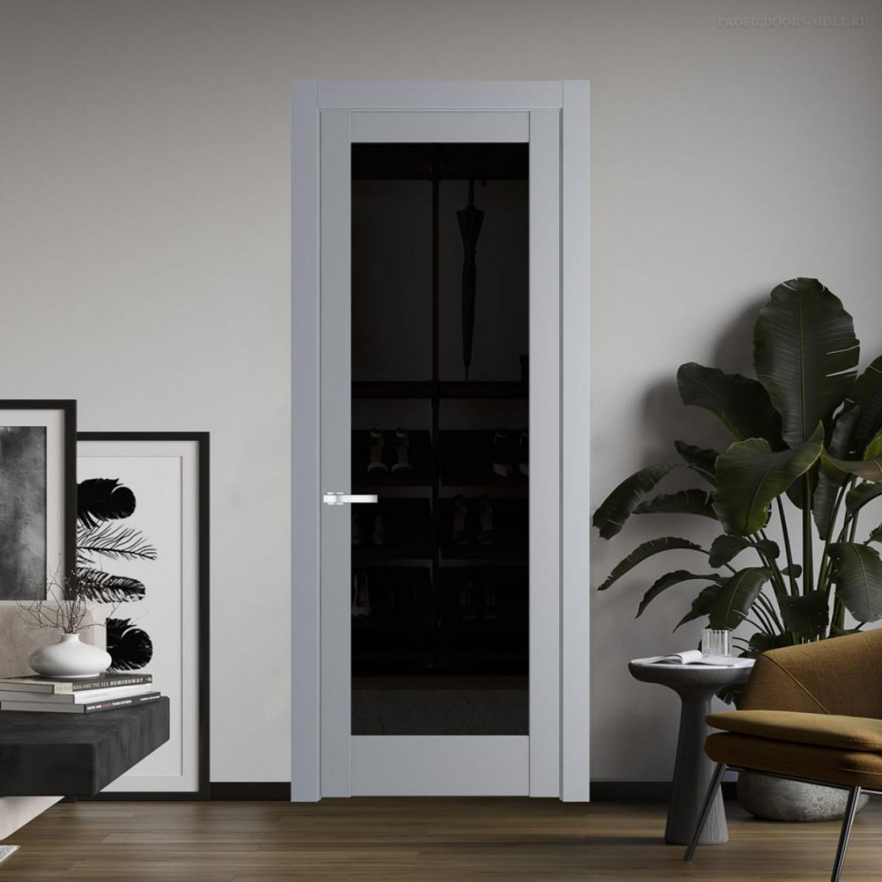 Межкомнатная дверь ProfilDoors 3.1.2 PD цвет Смоки вставка Черное тонированное