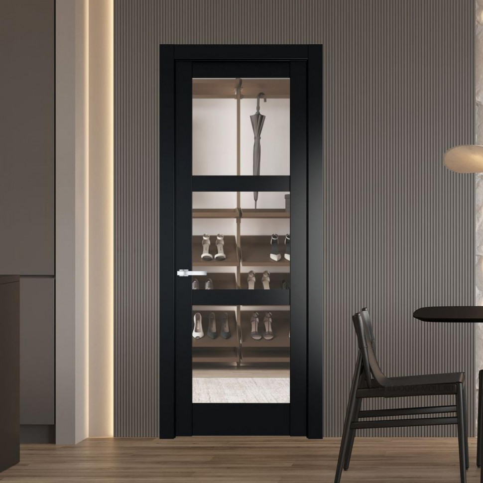 Межкомнатная дверь ProfilDoors 4.6.2 PD цвет Блэк вставка Прозрачное