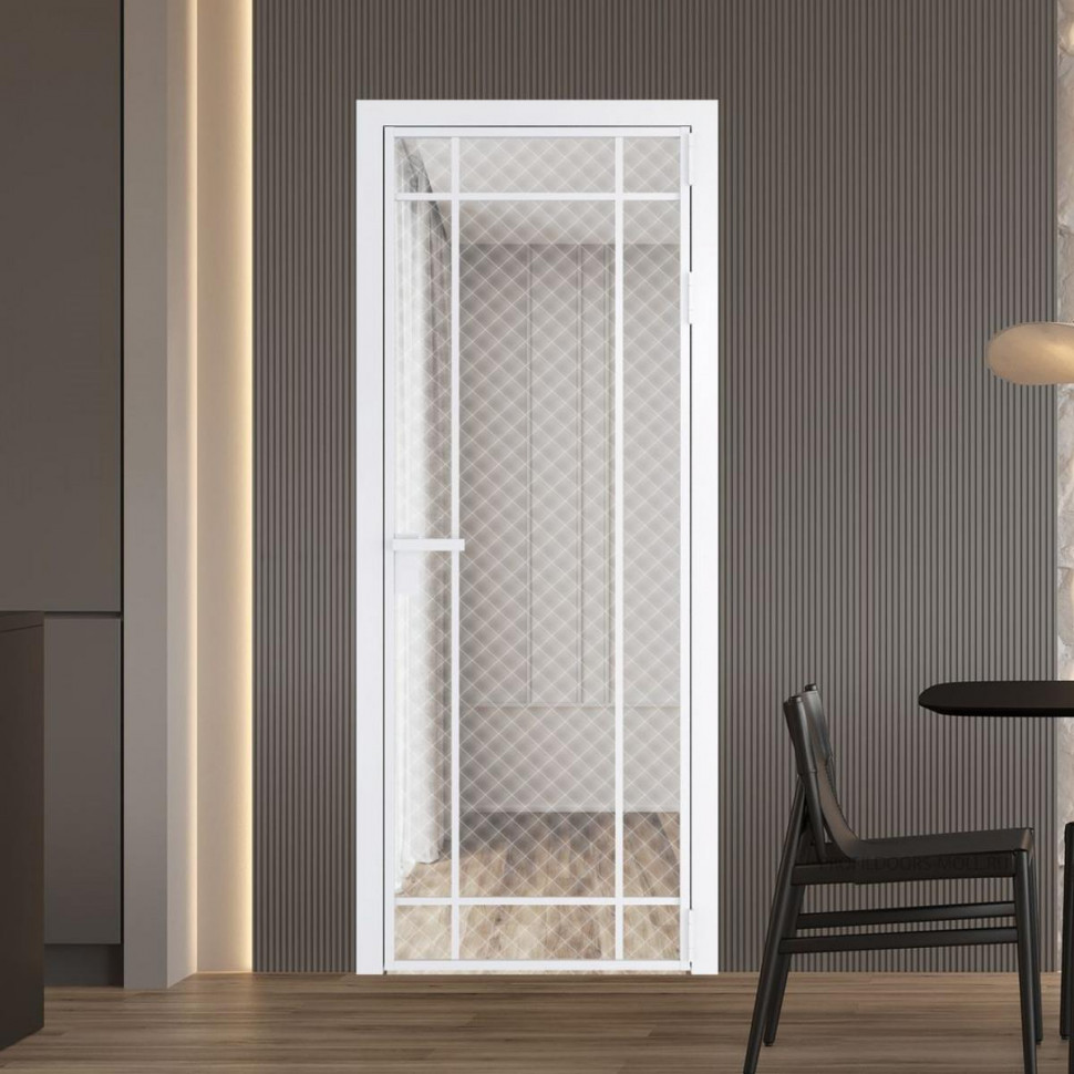 Межкомнатная дверь ProfilDoors 5 AG стекло Ромб белый цвет профиля Вайт
