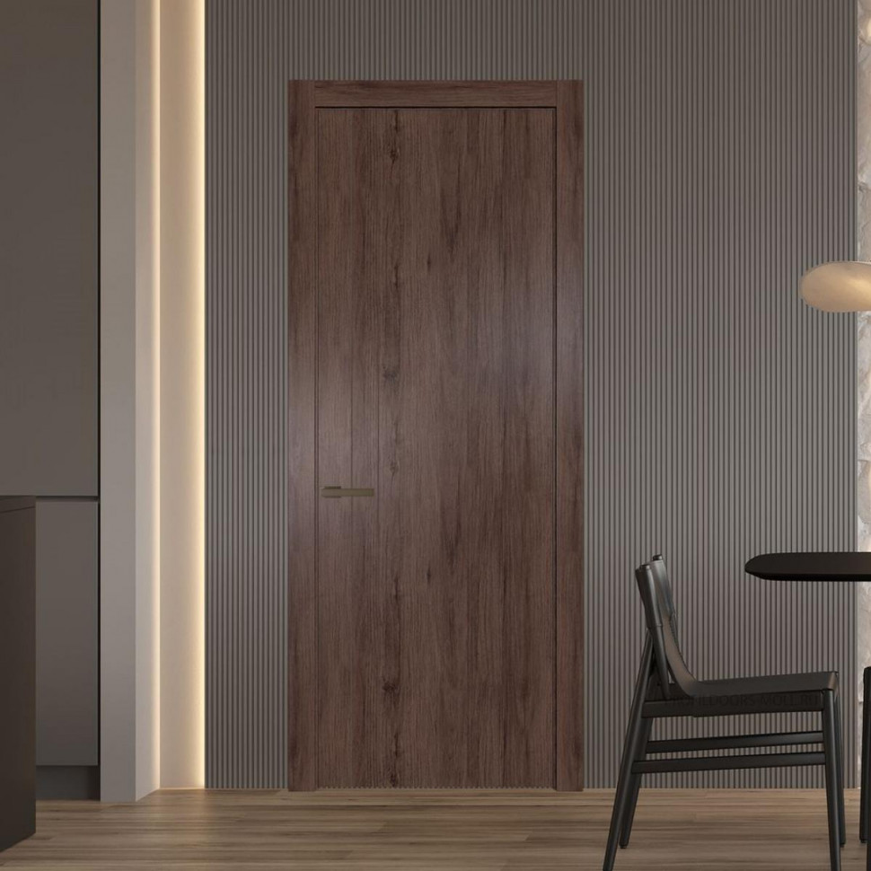 Межкомнатная дверь ProfilDoors 12 NW Дуб Тобакко молдинг Деорэ Глухая