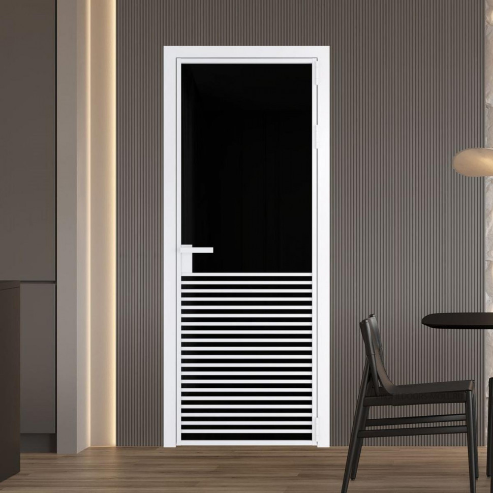 Межкомнатная дверь ProfilDoors 16 AG стекло Триплекс черный цвет профиля Вайт