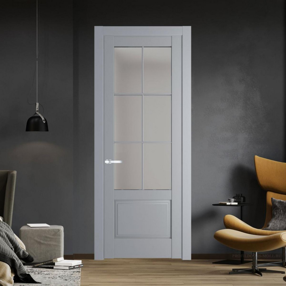 Межкомнатная дверь ProfilDoors 4.2.2 (р.6) PD цвет Смоки вставка Матовое