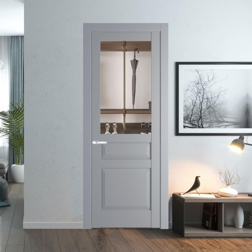 Межкомнатная дверь ProfilDoors 4.5.3 PD цвет Смоки вставка Прозрачное
