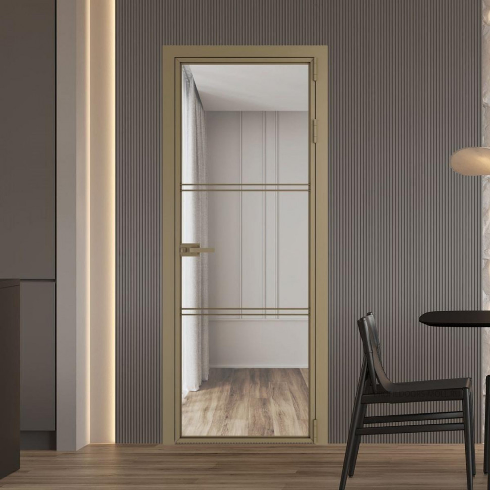 Межкомнатная дверь ProfilDoors 3 AX Прозрачное профиль Шампань