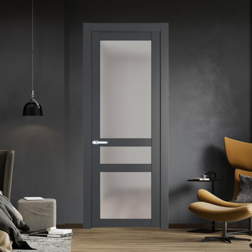 Межкомнатная дверь ProfilDoors 1.5.2 PD цвет Графит вставка Матовое