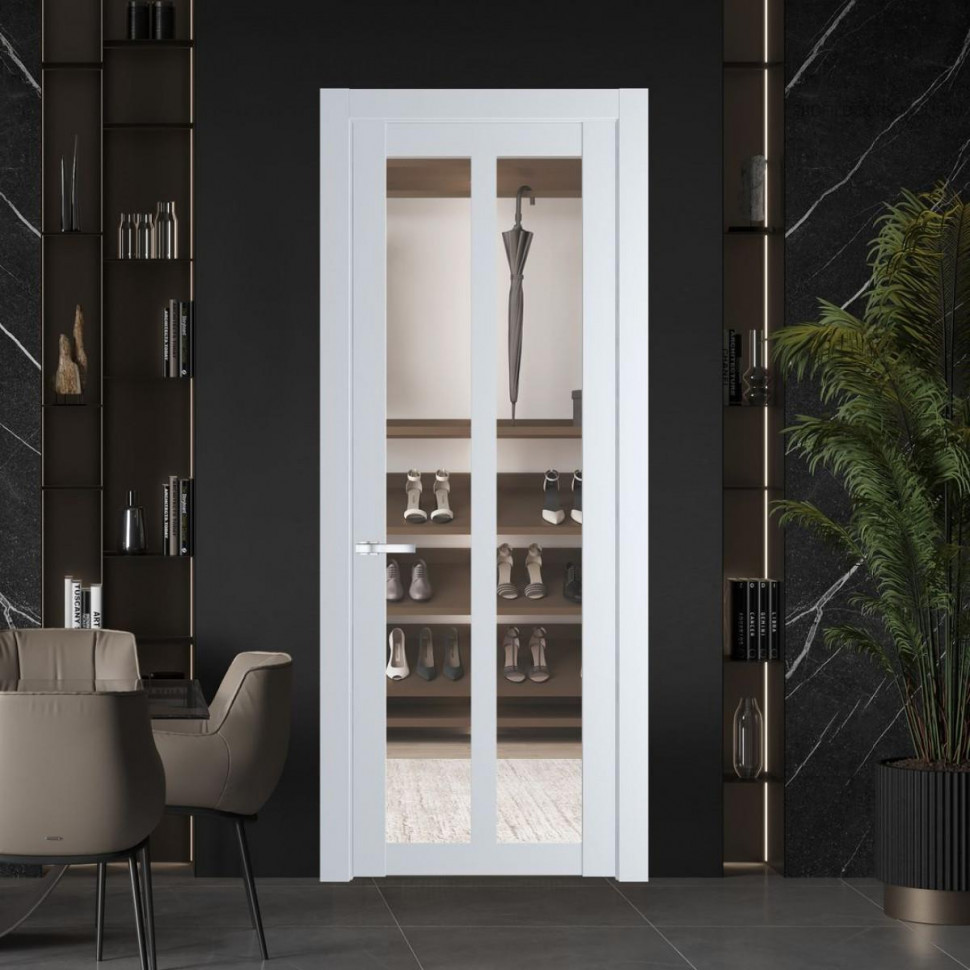 Межкомнатная дверь ProfilDoors 1.7.2 PD цвет Вайт вставка Прозрачное