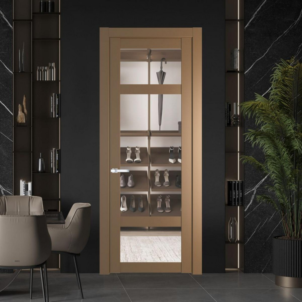 Межкомнатная дверь ProfilDoors 2.3.2 PD цвет Перламутр золото вставка Прозрачное