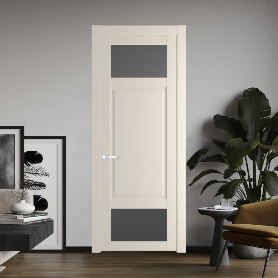Межкомнатная дверь ProfilDoors 2.3.4 PD цвет Кремовая Магнолия вставка Графит
