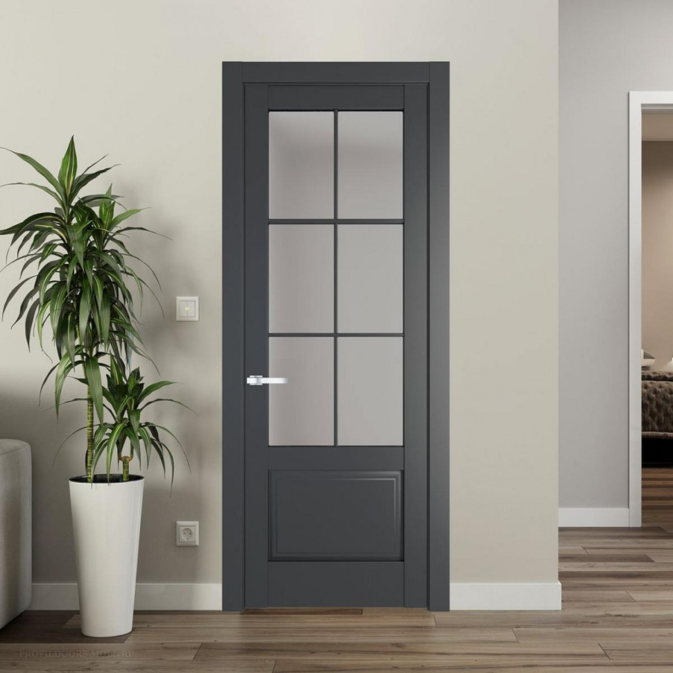 Межкомнатная дверь ProfilDoors 4.2.2 (р.6) PD цвет Графит вставка Матовое