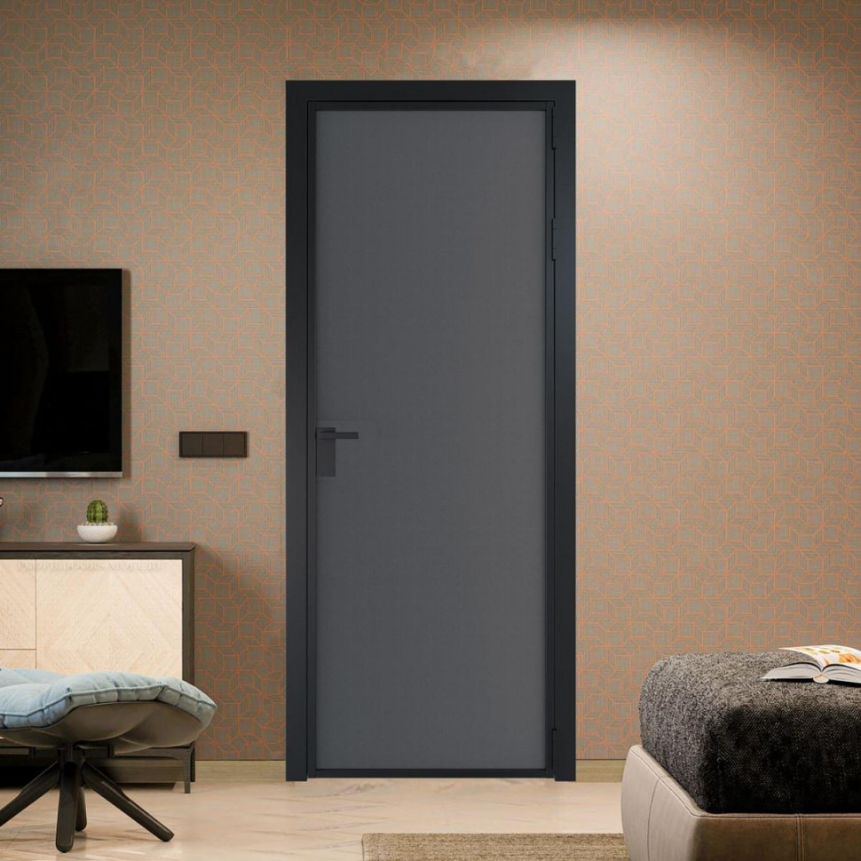Межкомнатная дверь ProfilDoors 1 AP цвет Графит элегант профиль Черный матовый