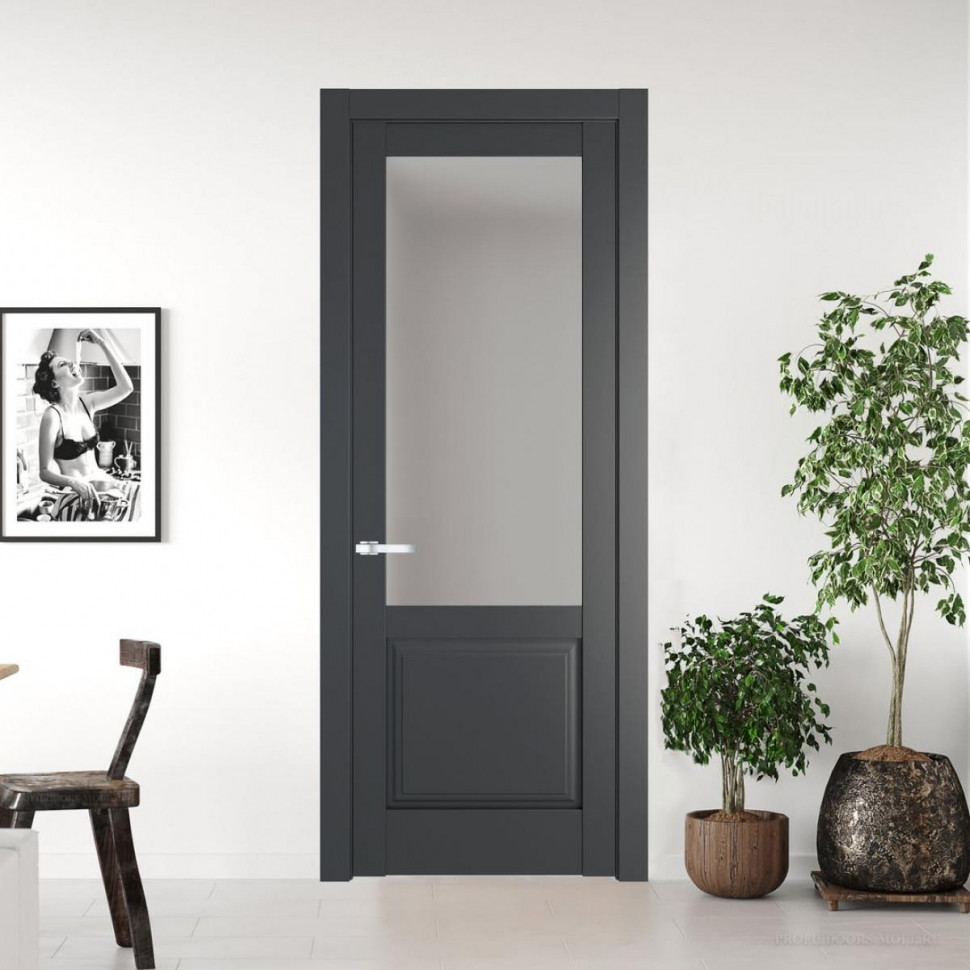 Межкомнатная дверь ProfilDoors 4.2.2 PD цвет Графит вставка Матовое