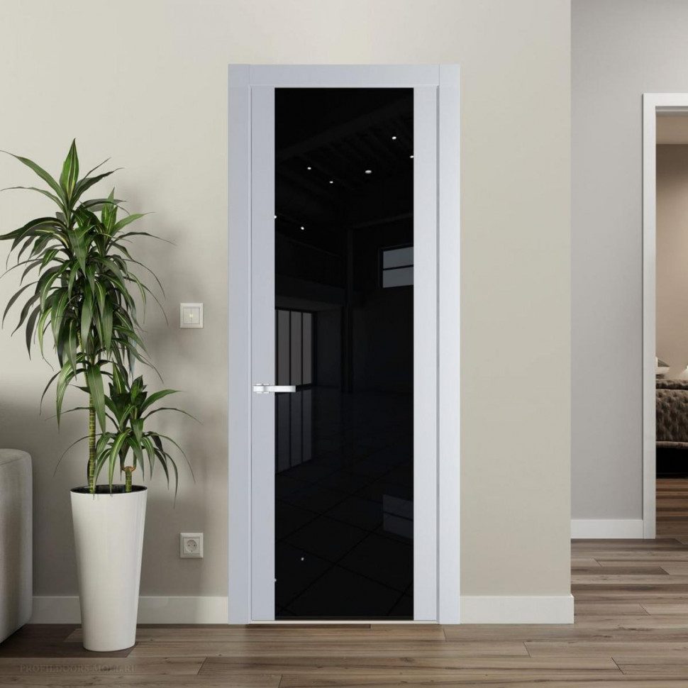 Межкомнатная дверь ProfilDoors 1.13P Лайт Грей Черный триплекс