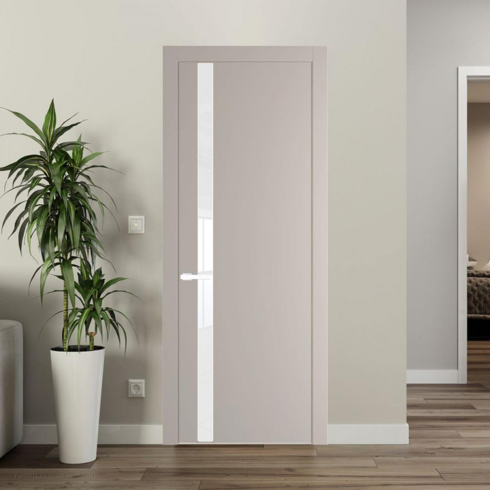 Межкомнатная дверь ProfilDoors 18 PW Сэнд Лак классик молдинг Вайт