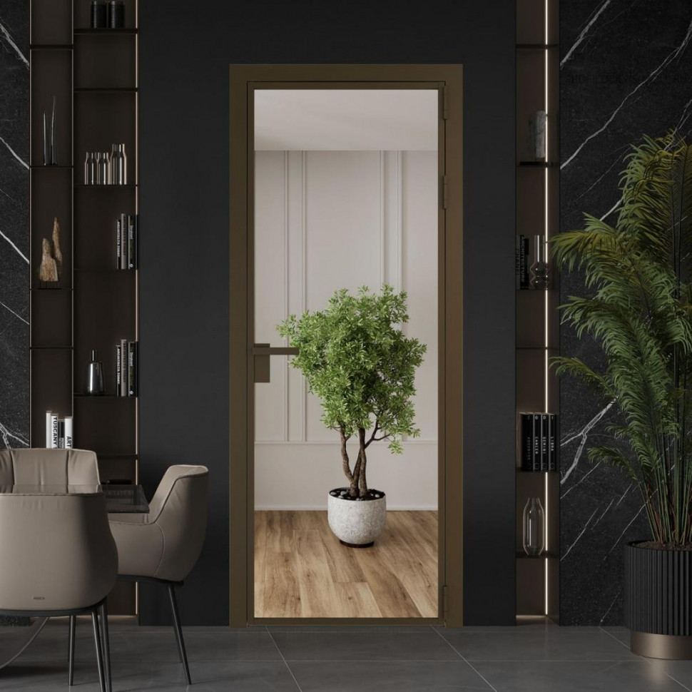 Межкомнатная дверь ProfilDoors 1 AG стекло Зеркало цвет профиля Деорэ