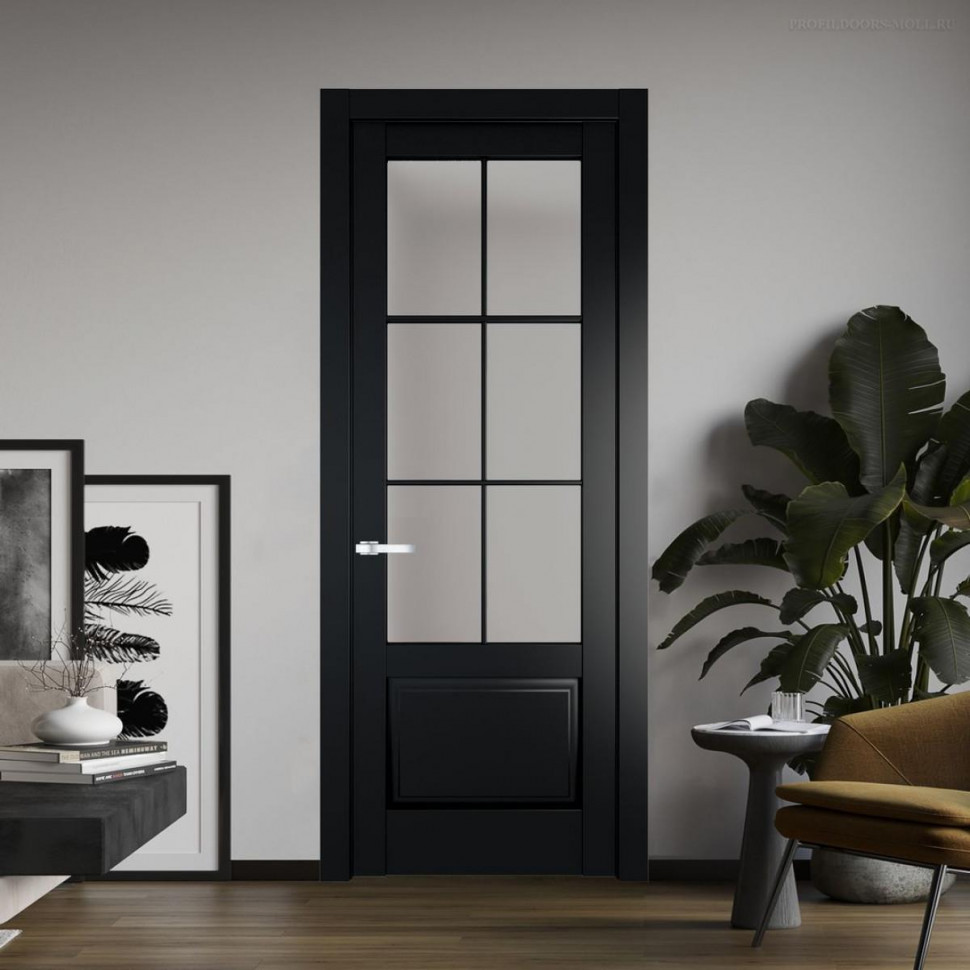 Межкомнатная дверь ProfilDoors 4.2.2 (р.6) PD цвет Блэк вставка Матовое
