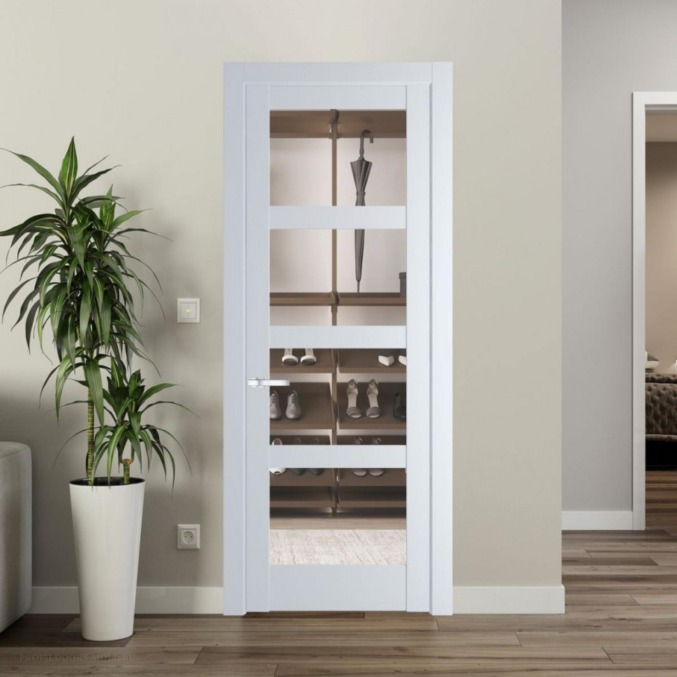 Межкомнатная дверь ProfilDoors 4.4.2 PD цвет Вайт вставка Прозрачное