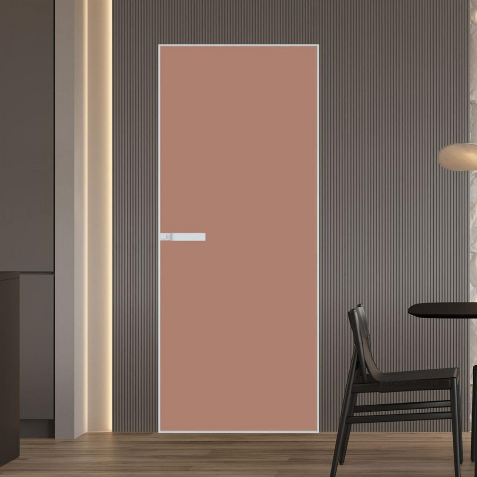 Межкомнатная дверь ProfilDoors 1 AGN стекло Монохром капучино триплекс профиль Вайт короб без наличника