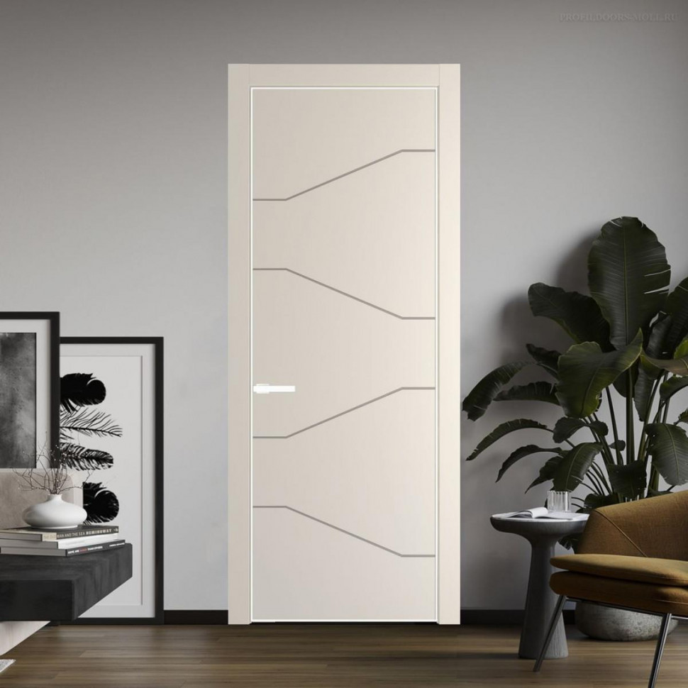Межкомнатная дверь ProfilDoors 2 PA Кремовая Магнолия с профилем Вайт
