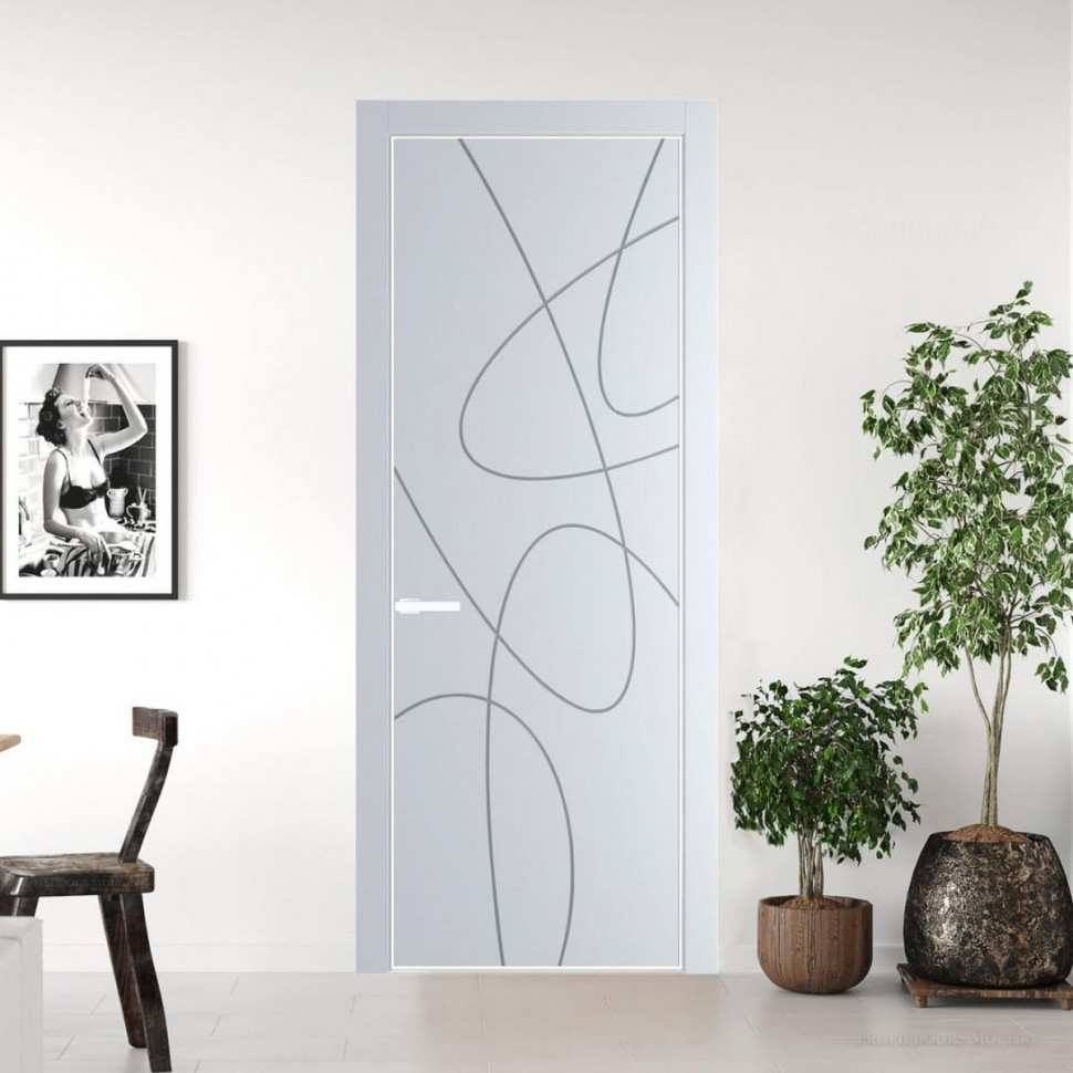 Межкомнатная дверь ProfilDoors 6 PA Вайт с профилем Вайт