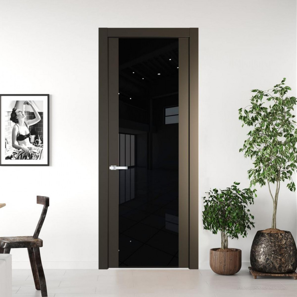 Межкомнатная дверь ProfilDoors 1.13P Перламутр бронза Черный триплекс