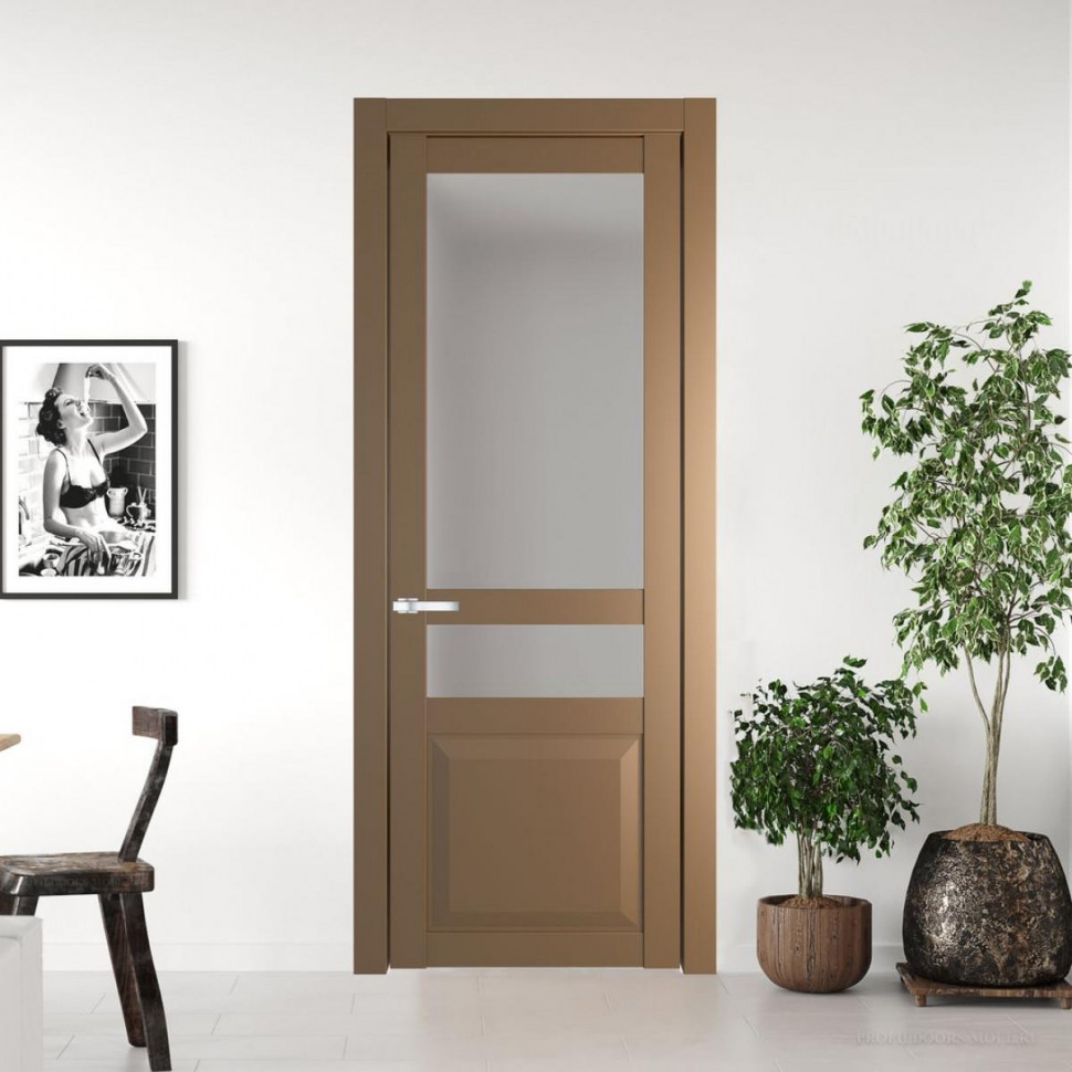 Межкомнатная дверь ProfilDoors 1.5.4 PD цвет Перламутр золото вставка Матовое